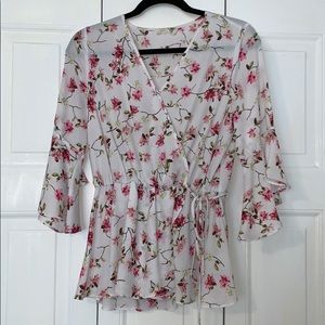 Floral Cinched Blouse